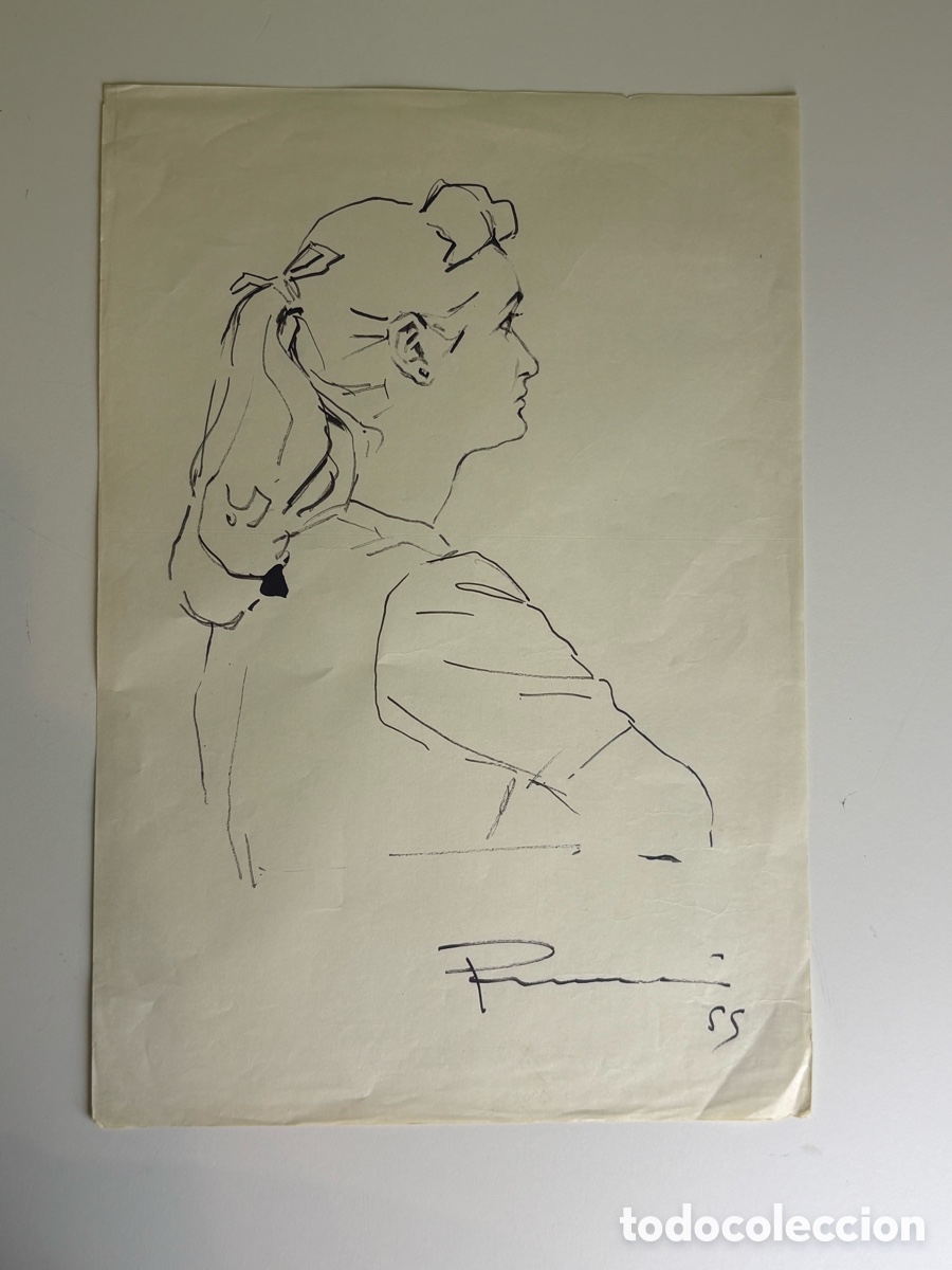 Art: Carles Prun&eacute;s (1937-2017) Dibujo Original Firmado y Fechado 1955