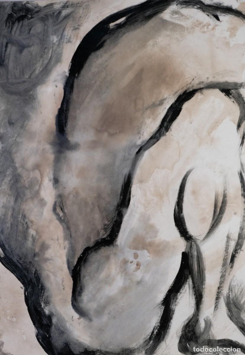 Arte: Dibujo acr&iacute;lico sobre papel Desnudo masculino siglo XX