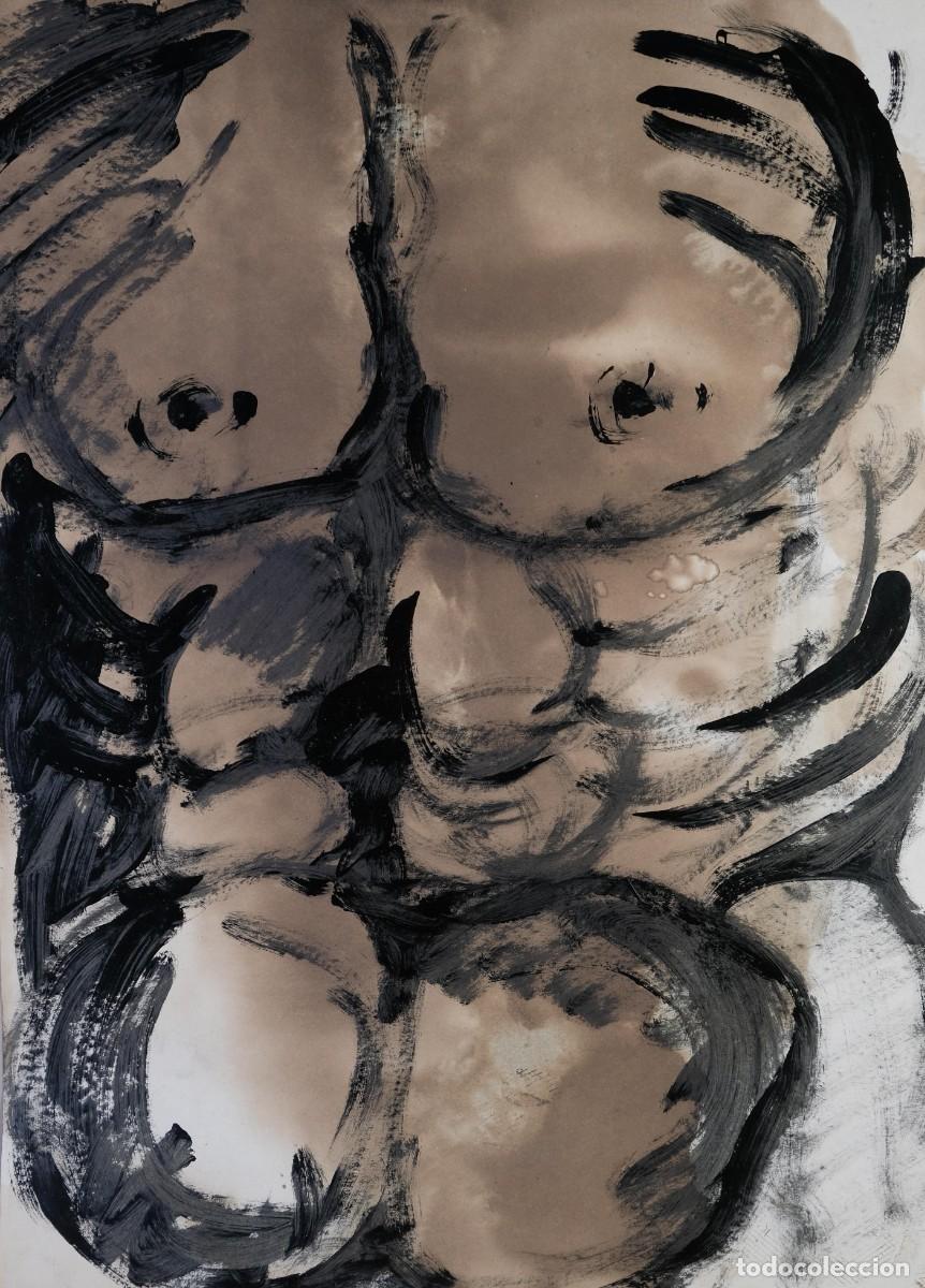 Arte: Dibujo acr&iacute;lico sobre papel Desnudo masculino siglo XX