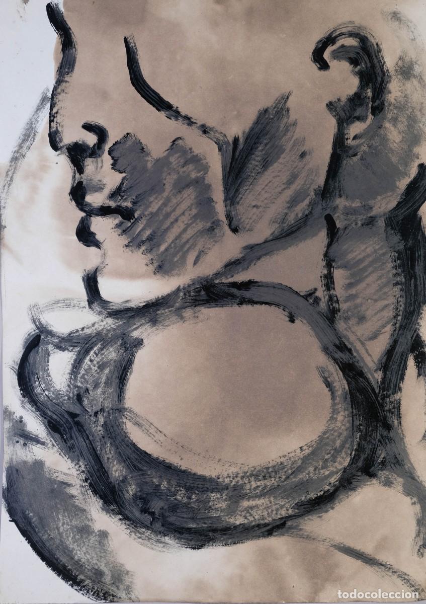 Arte: Dibujo acr&iacute;lico sobre papel Rostro siglo XX