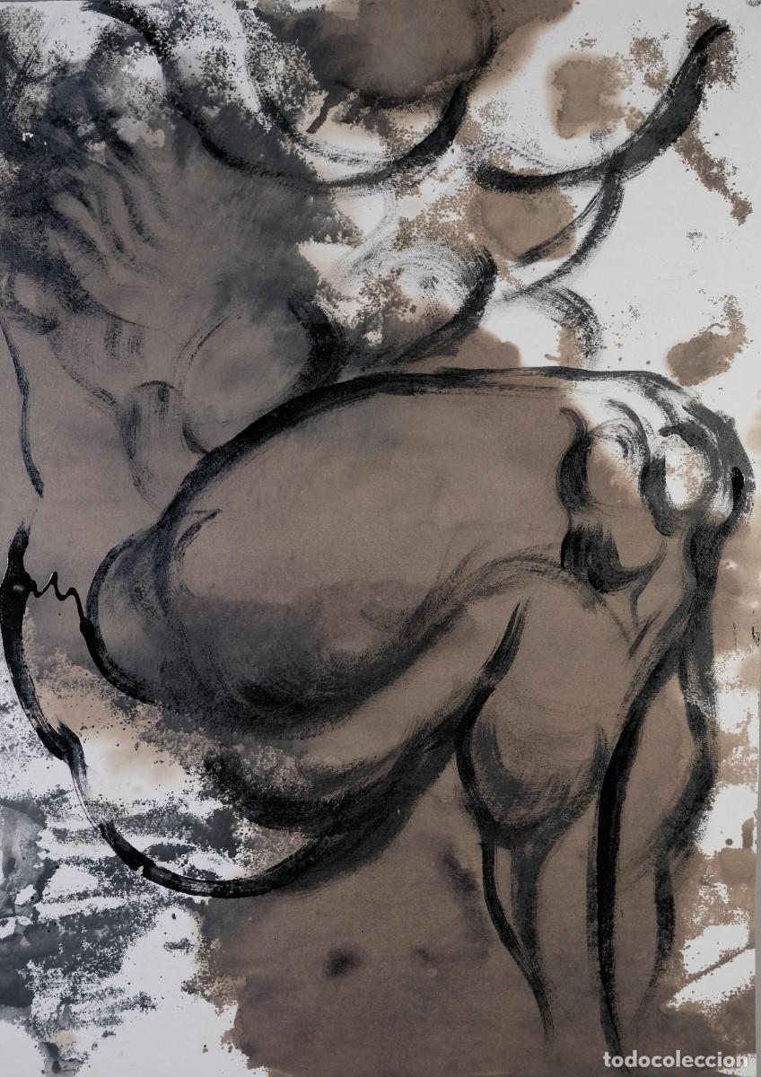 Arte: Dibujo acr&iacute;lico sobre papel Desnudo masculino siglo XX