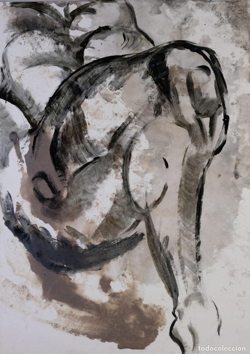 Arte: Dibujo acr&iacute;lico sobre papel Desnudo masculino siglo XX