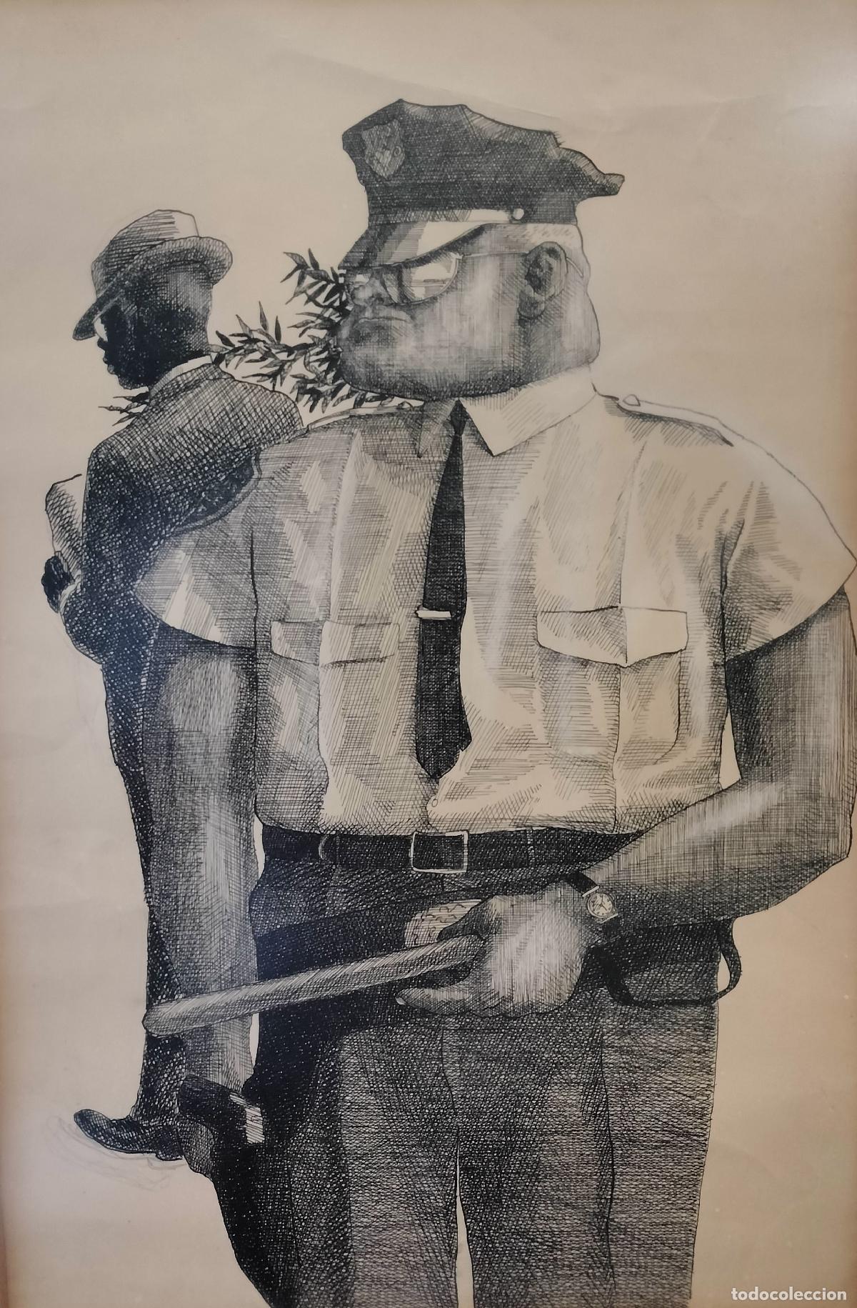 Arte: LA MANO DE LA JUST&Iacute;CIA. CR&Iacute;TICA GR&Aacute;FICA AN&Oacute;NIMA. DIBUJO A TINTA SOBRE PAPEL. CIRCA 1960.