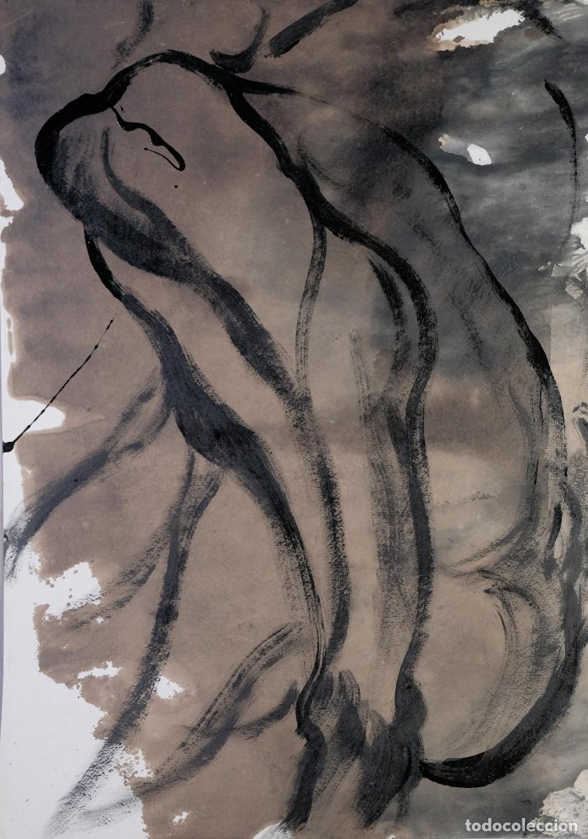 Arte: Dibujo acr&iacute;lico sobre papel Desnudo masculino siglo XX