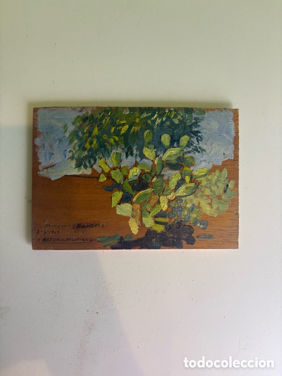 Kunst: Arturo Mart&iacute;nez &Oacute;leo sobre tabla 1949 &ndash; Estudio de ramas y vegetaci&oacute;n, Mallorca