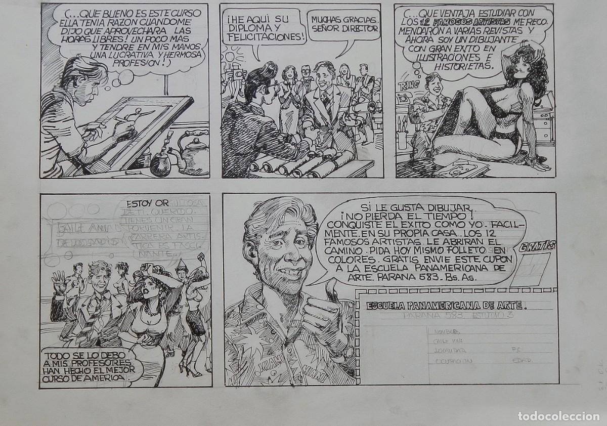 Arte: Carlos Enrique Lencinas G&oacute;mez. Tinta sobre papel. &rdquo;Vi&ntilde;eta Escuela Panamericana de Arte&rdquo;. Sin firmar