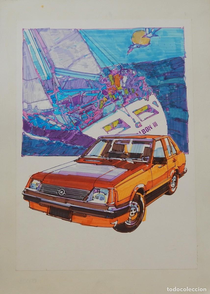 Arte: Carlos Enrique Lencinas G&oacute;mez. Tinta y acuarela sobre papel. &rdquo;Coche Opel y Brib&oacute;n III&rdquo;. Sin firmar.
