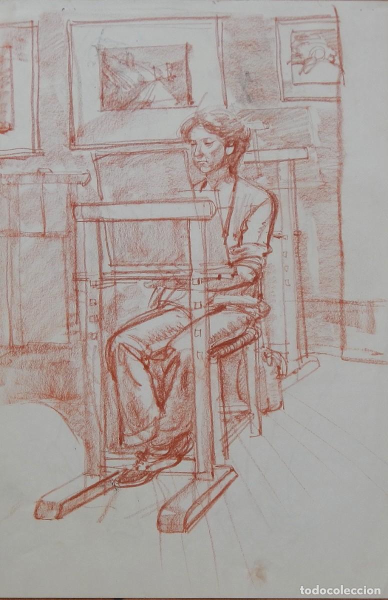 Arte: Carlos Enrique Lencinas G&oacute;mez. L&aacute;piz color sobre papel. &rdquo;Pintor pintando&rdquo;. Sin firmar.