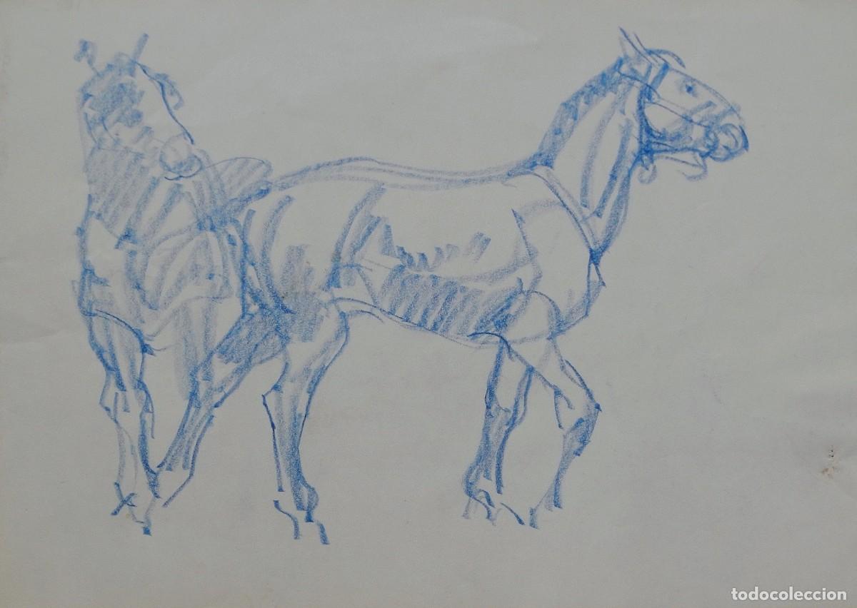 Arte: Carlos Enrique Lencinas G&oacute;mez. L&aacute;piz color sobre papel. &rdquo;Caballos y gatos&rdquo;. Sin firmar.