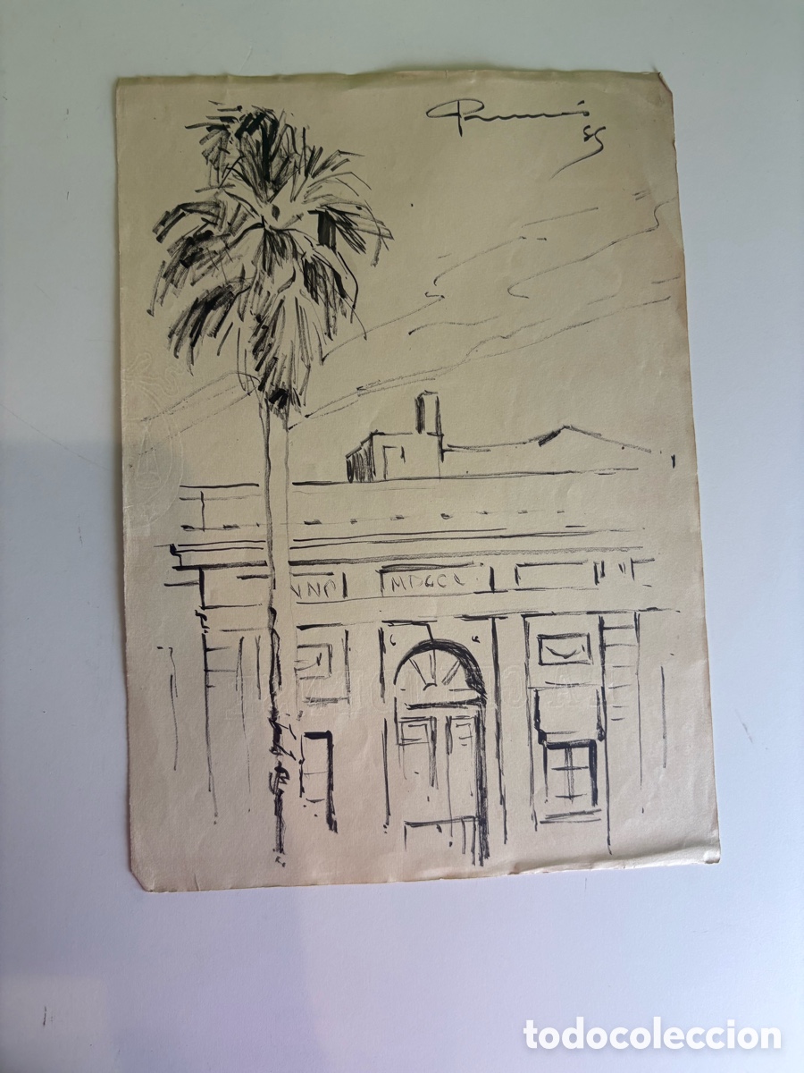 Art: Carles Prun&eacute;s (1937-2017) Dibujo original firmado y fechado 1955
