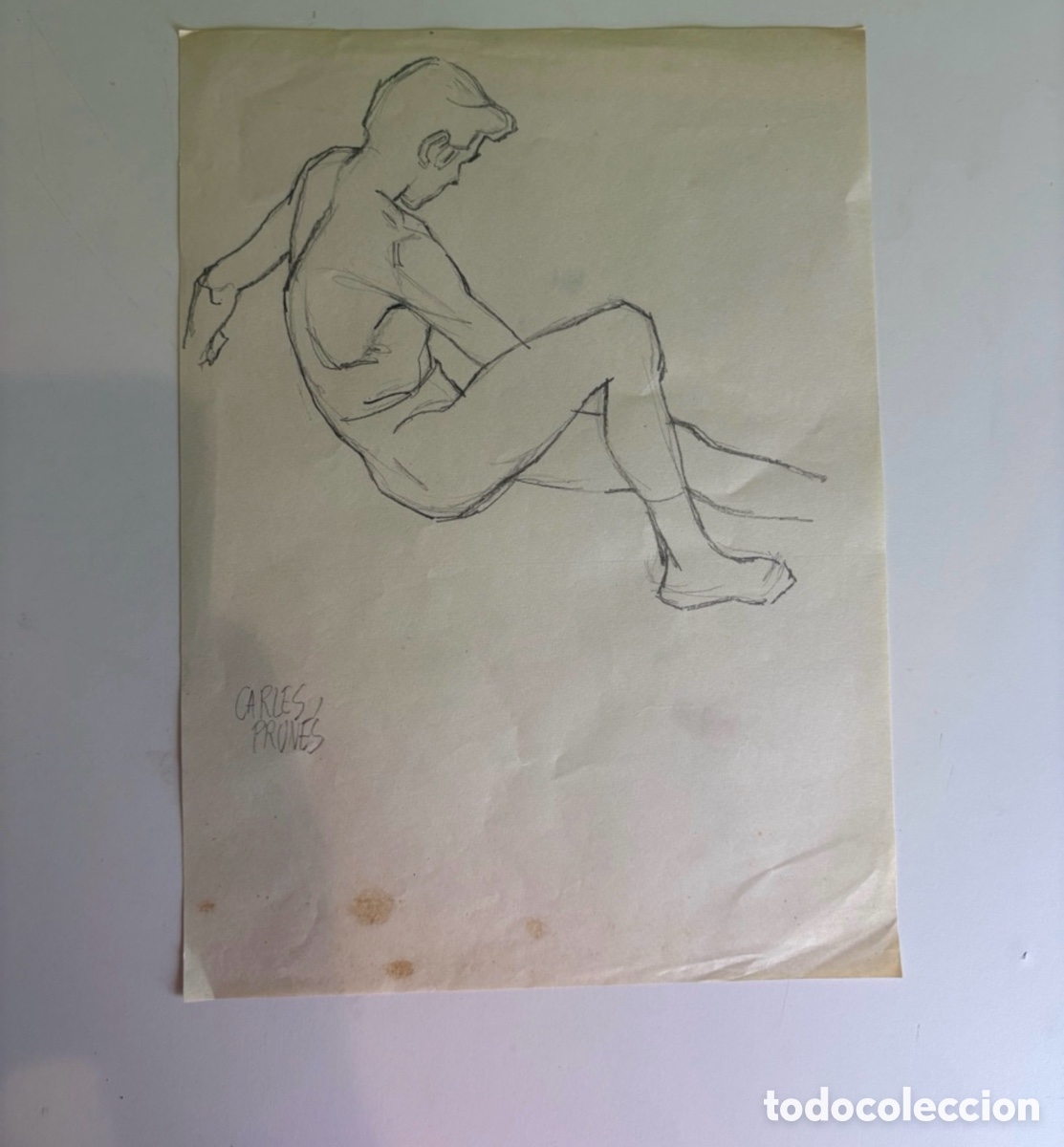Art: Carles Prun&eacute;s (1937-2017) Dibujo original sobre papel firmado
