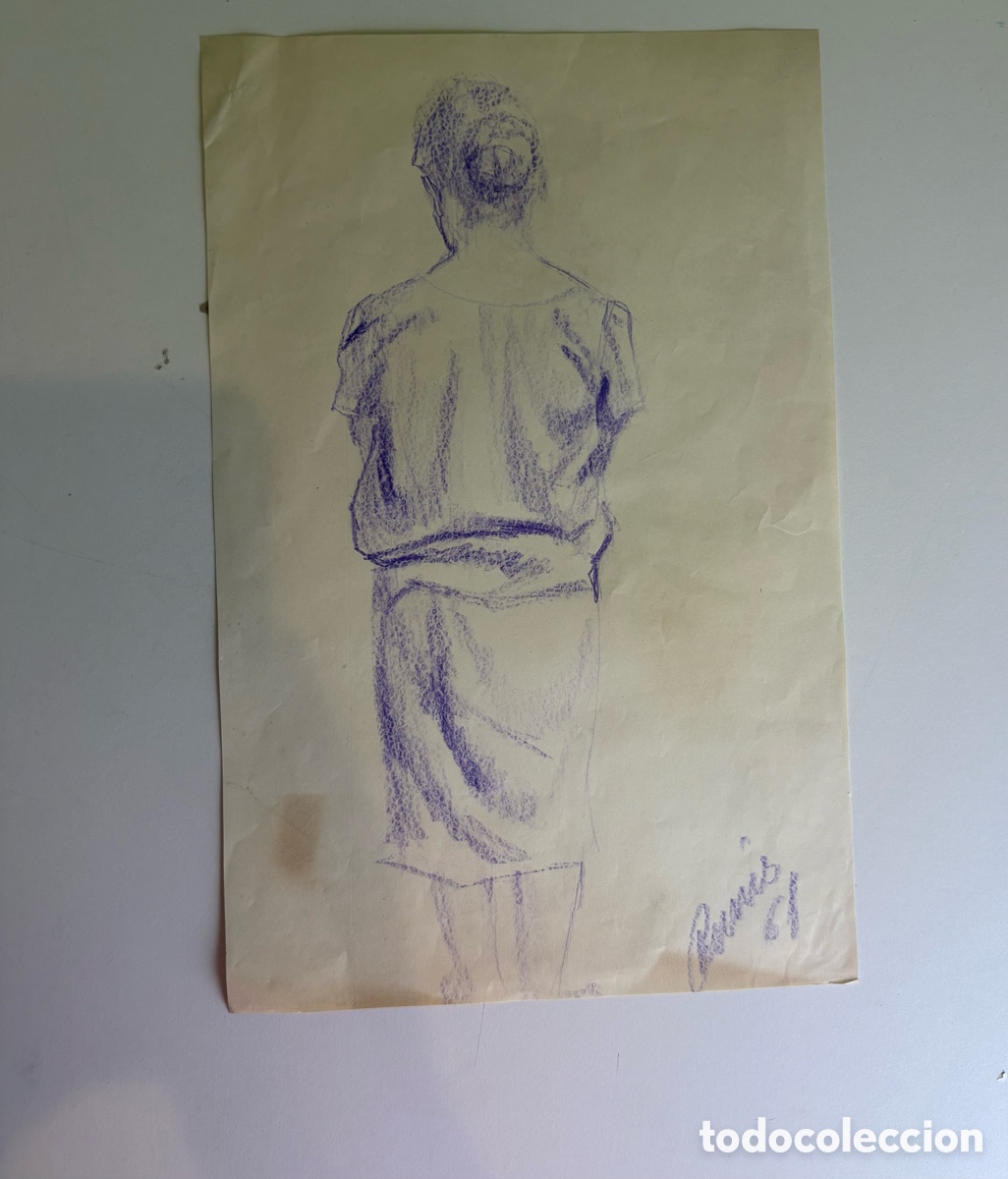 Kunst: Carles Prun&eacute;s (1937-2017) Dibujo original sobre papel -firmado y fechado 1961