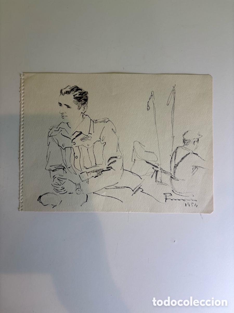 Kunst: Carles Prun&eacute;s (1937-2017) Dibujo original sobre papel-firmado y fechado 1951