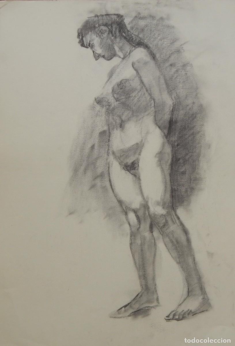 Arte: Carlos Enrique Lencinas G&oacute;mez. L&aacute;piz sobre papel. &rdquo;Desnudo femenino&rdquo;. Firmado a mano. 50x35 cm.