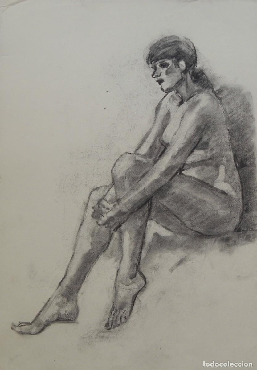 Arte: Carlos Enrique Lencinas G&oacute;mez. L&aacute;piz sobre papel. &rdquo;Desnudo femenino&rdquo;. Firmado a mano. 50x35 cm.