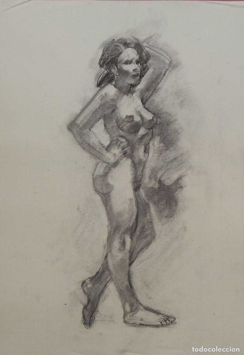 Arte: Carlos Enrique Lencinas G&oacute;mez. L&aacute;piz sobre papel. &rdquo;Desnudo femenino&rdquo;. Firmado a mano. 50x35 cm.