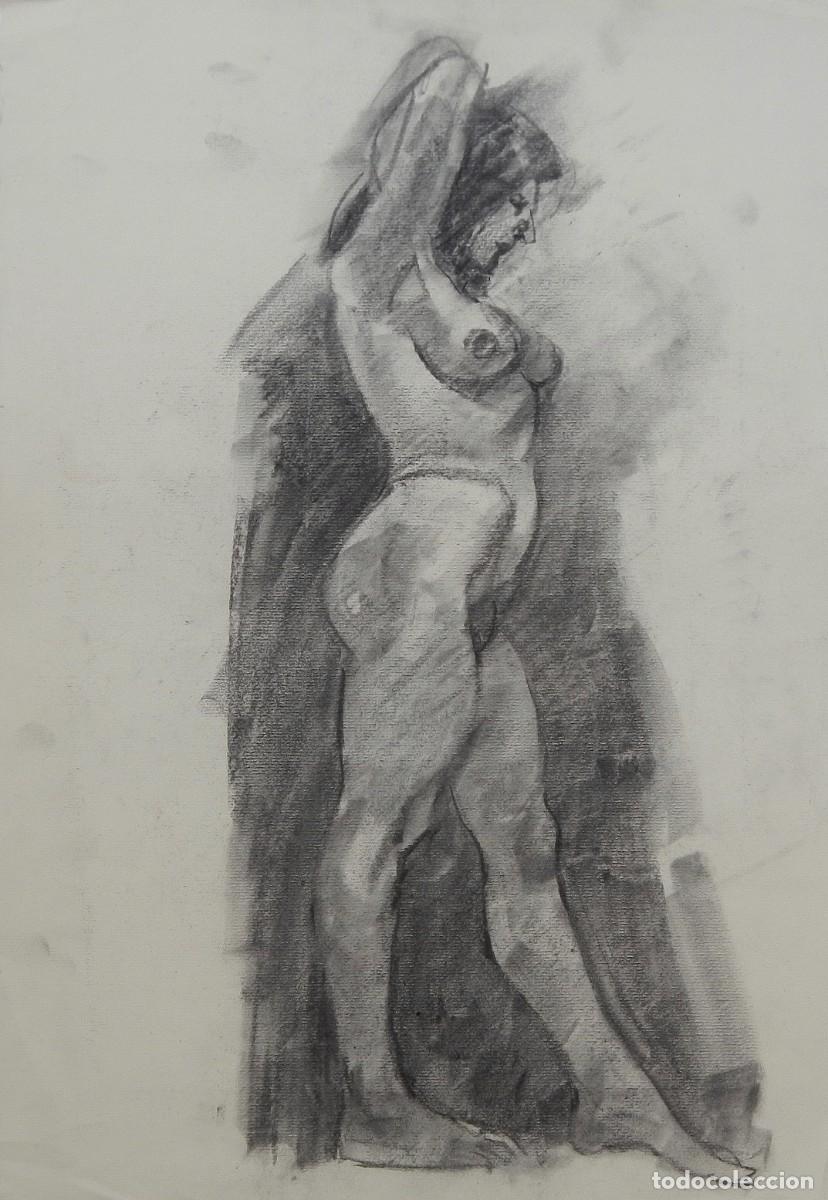 Arte: Carlos Enrique Lencinas G&oacute;mez. L&aacute;piz sobre papel. &rdquo;Desnudo femenino&rdquo;. Firmado a mano. 50x35 cm.