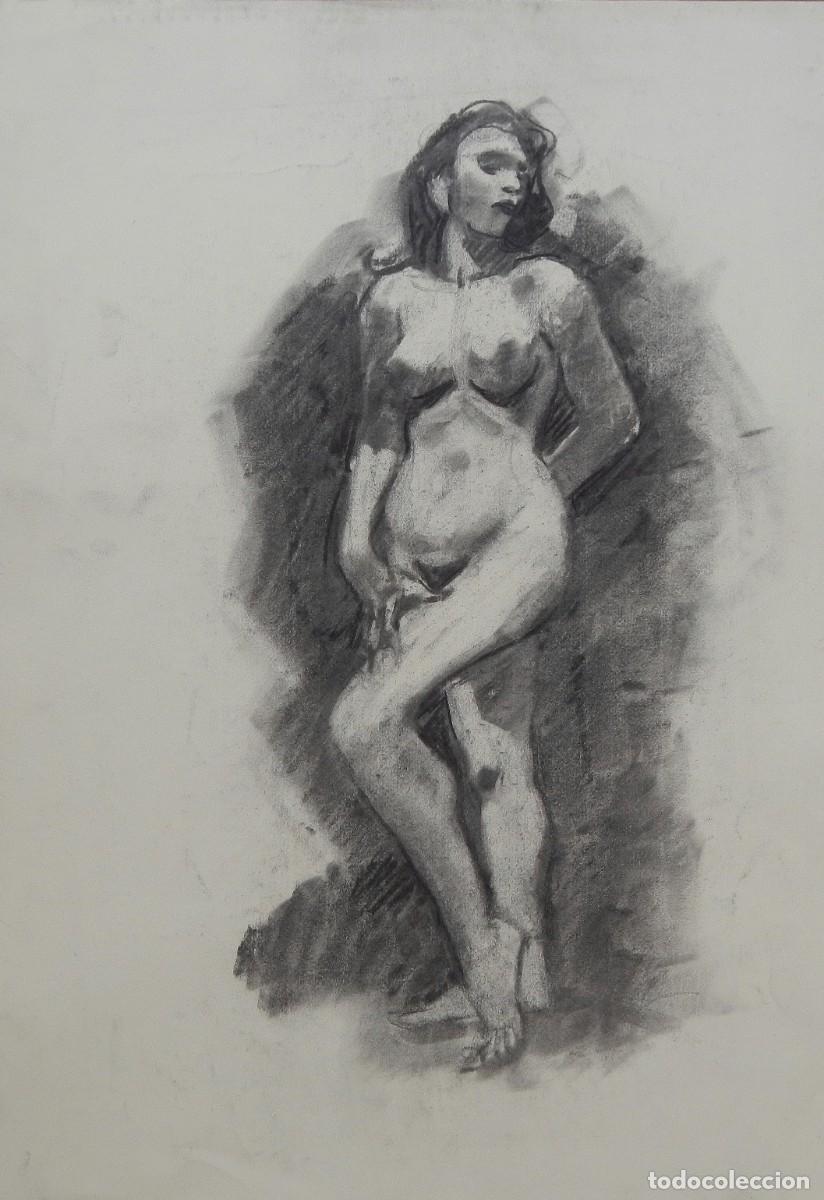 Arte: Carlos Enrique Lencinas G&oacute;mez. L&aacute;piz sobre papel. &rdquo;Desnudo femenino&rdquo;. Firmado a mano. 50x35 cm.
