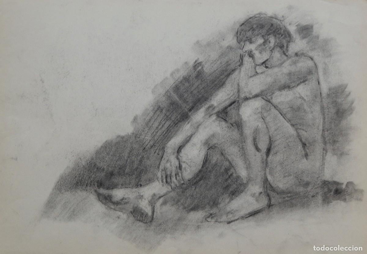 Arte: Carlos Enrique Lencinas G&oacute;mez. L&aacute;piz sobre papel. &rdquo;Desnudo masculino&rdquo;. Firmado a mano. 50x35 cm.