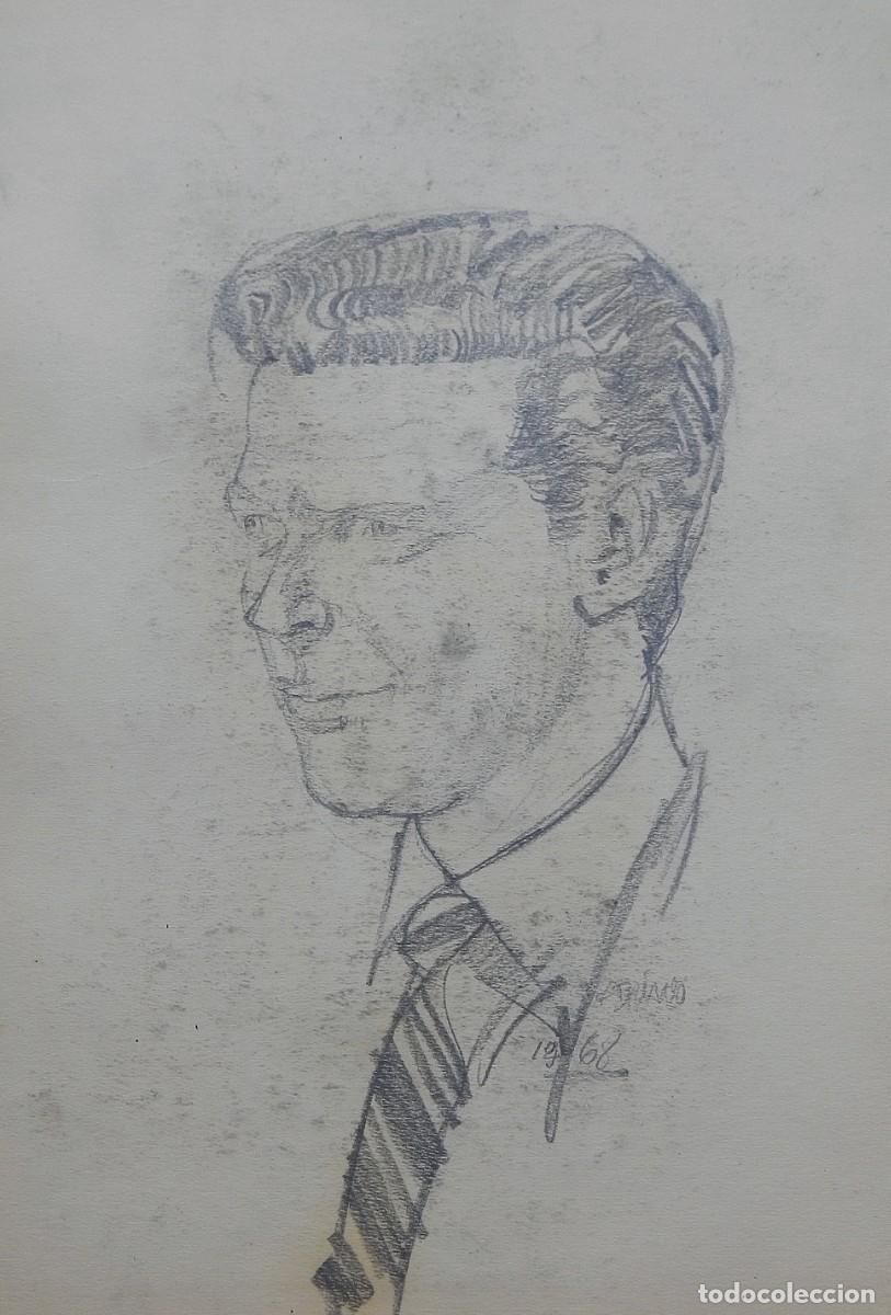 Arte: Carlos Enrique Lencinas G&oacute;mez. L&aacute;piz sobre papel. &rdquo;Rostro o autorretrato&rdquo;. Firmado a mano. 50x35 cm.