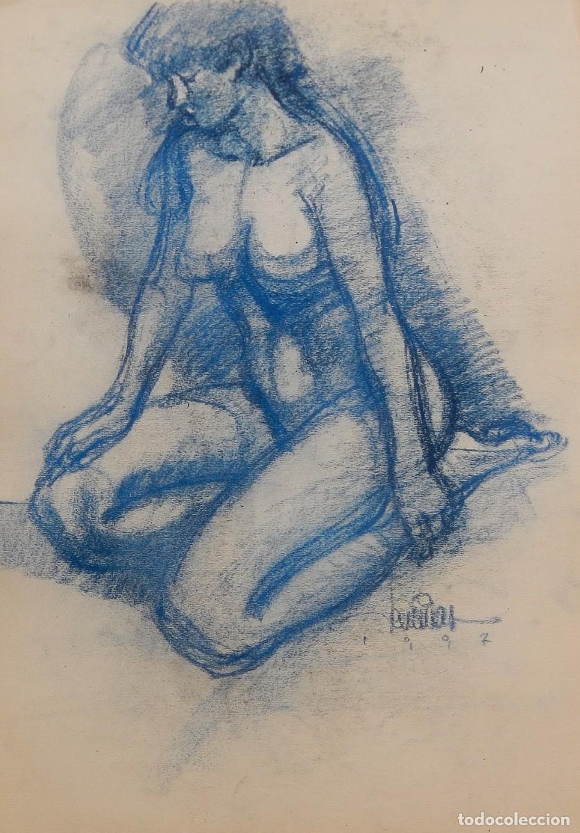 Arte: Carlos Enrique Lencinas G&oacute;mez. L&aacute;piz sobre papel. &rdquo;Desnudo femenino&rdquo;. Firmado a mano. 50x35 cm.