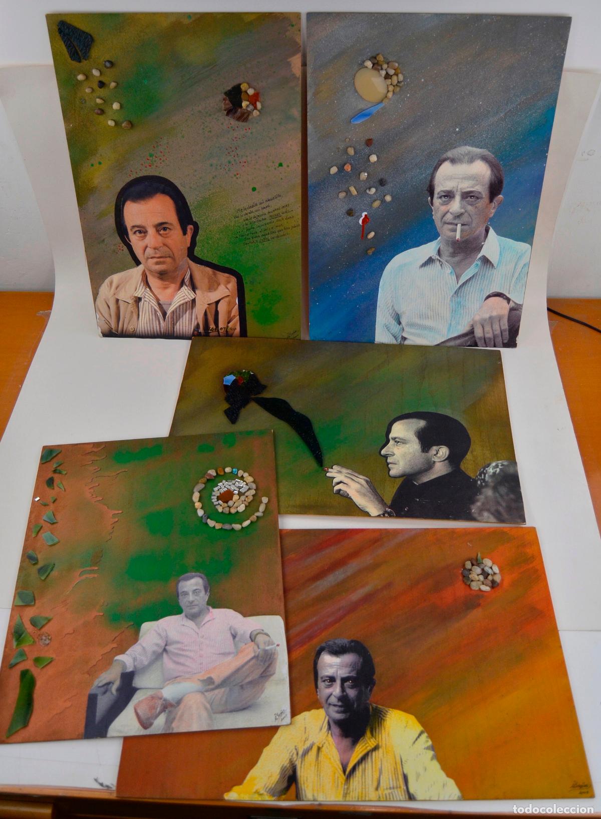 Arte: Rosa Yag&uuml;e, cinco dibujos originales, t&eacute;cnica mixta, homenaje a Jos&eacute; Agust&iacute;n Goytisolo.