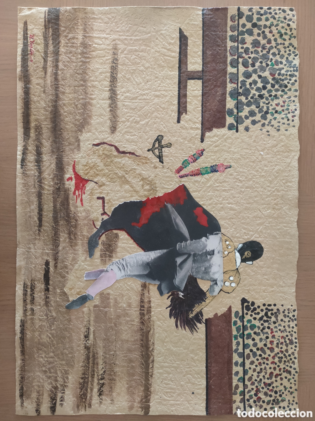 Arte: Rosa Yag&uuml;e t&eacute;cnica mixta sobre papel artesanal