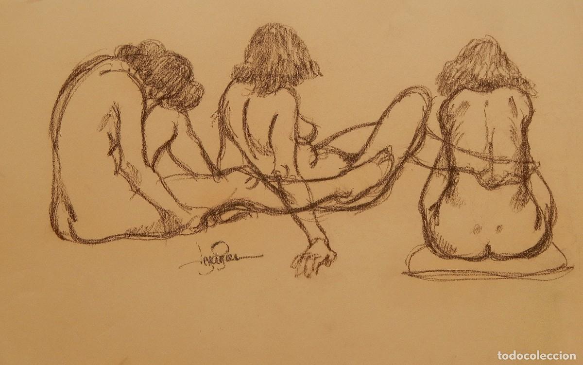 Arte: Carlos Enrique Lencinas G&oacute;mez. L&aacute;piz sobre papel. &rdquo;Desnudos femeninos&rdquo;. Firmado a mano. 50x35 cm.