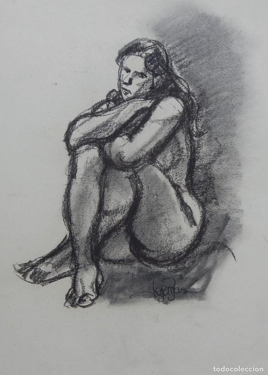 Arte: Carlos Enrique Lencinas G&oacute;mez. L&aacute;piz sobre papel. &rdquo;Desnudo femenino&rdquo;. Firmado a mano. 50x35 cm.
