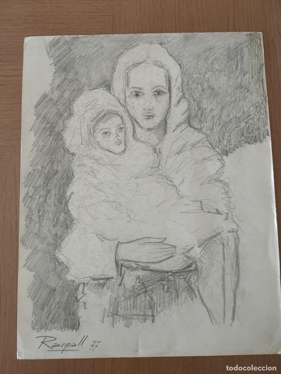 Arte: Raspall dibujo original l&aacute;piz sobre papel firmado