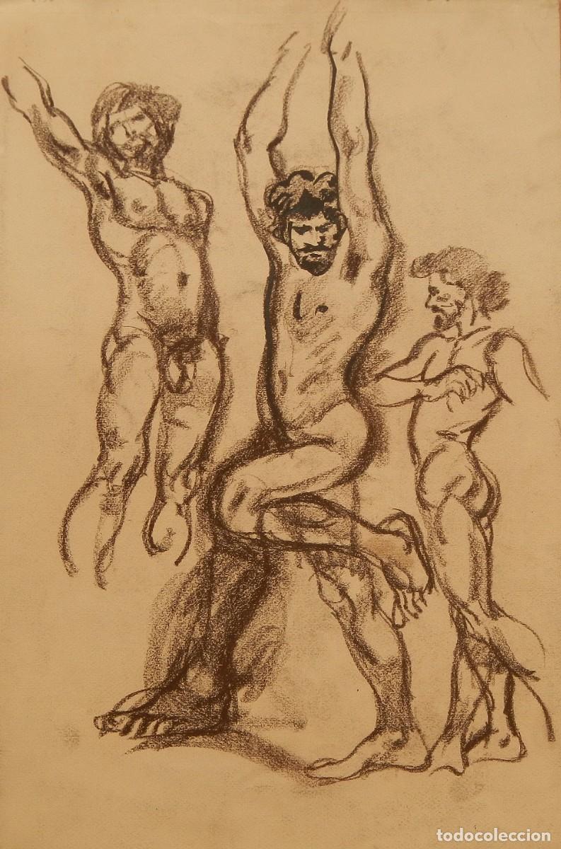 Arte: Carlos Enrique Lencinas G&oacute;mez. L&aacute;piz sobre papel. &rdquo;Desnudos masculinos&rdquo;. Sin firmar. 50x35 cm.