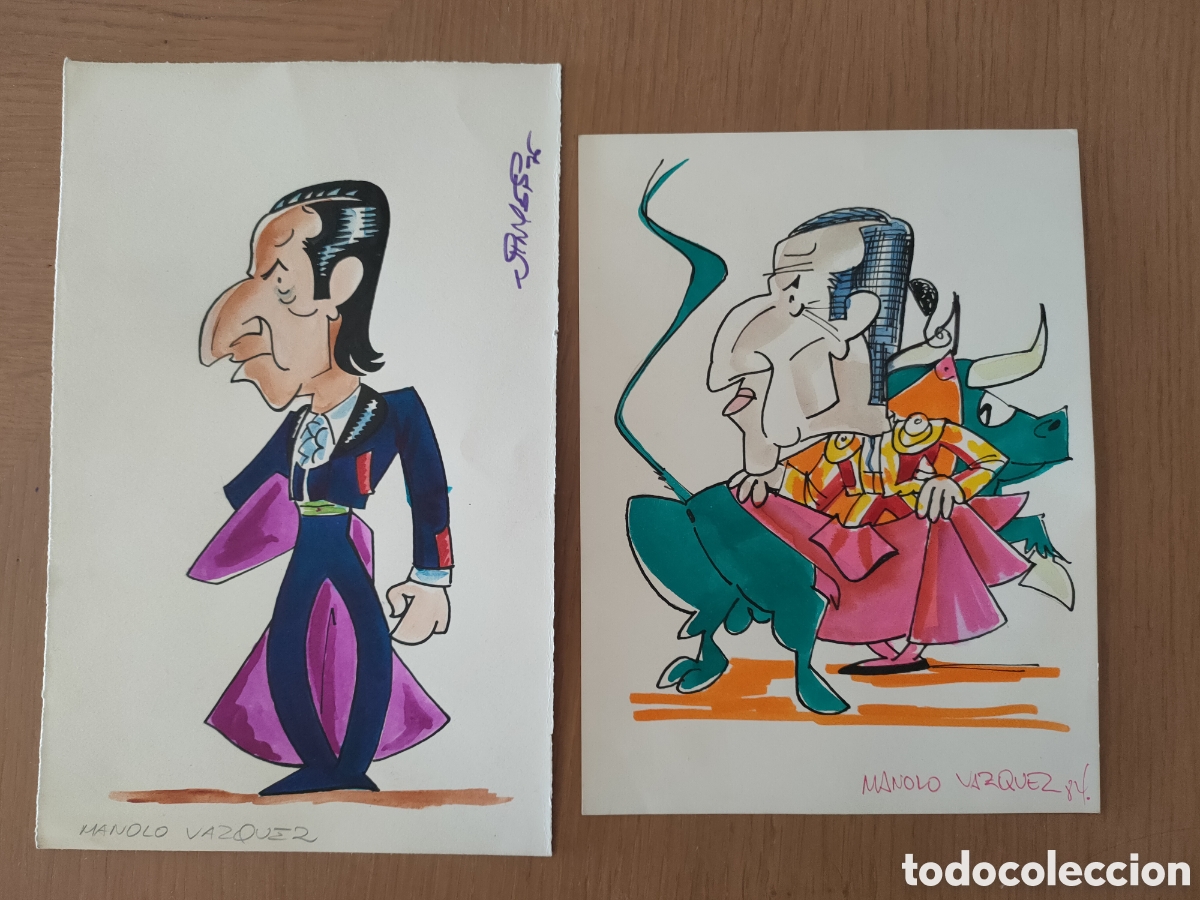 Arte: Fernando Vinyes dos dibujos del torero Manolo V&aacute;zquez