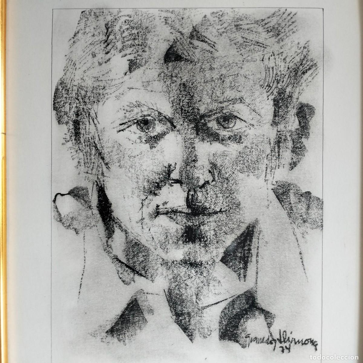Kunst: JOAN GRANADOS LLIMONA. DIBUJO A LA CERA. RETRATO PERSONAJE. 1974.