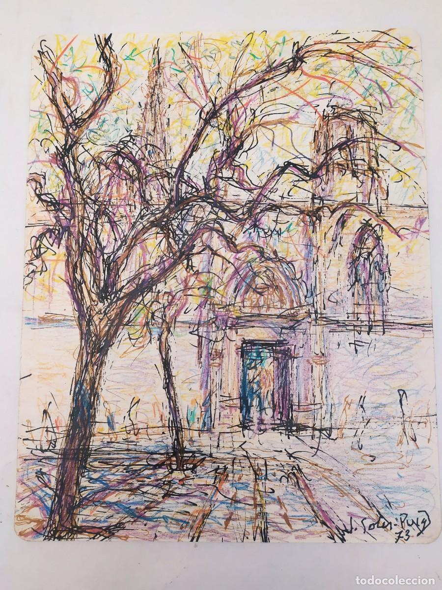 Art: Joan Soler Puig. Dibujo en t&eacute;cnica mixta. 1973. 21x26.5cm