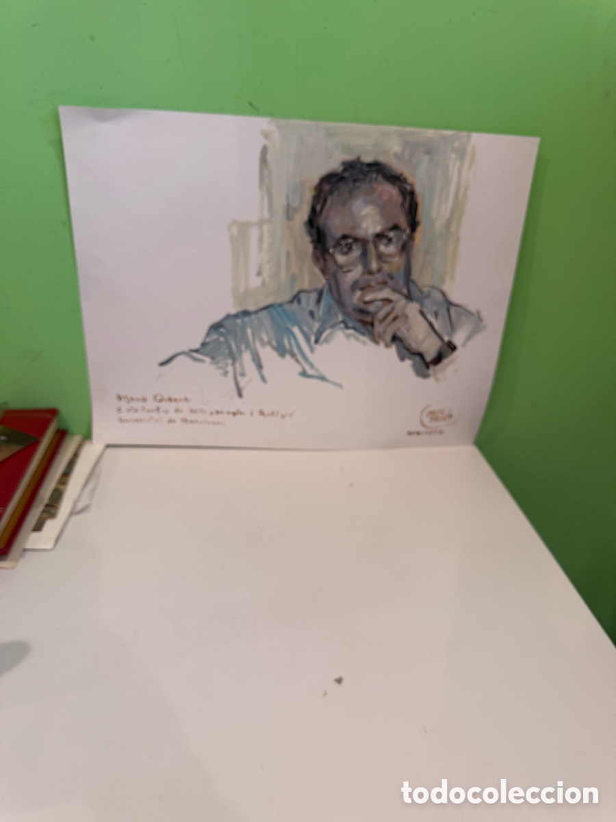 Art: Carles Prun&eacute;s (1937-2017) &ndash; Retrato masculino dedicado, firmado