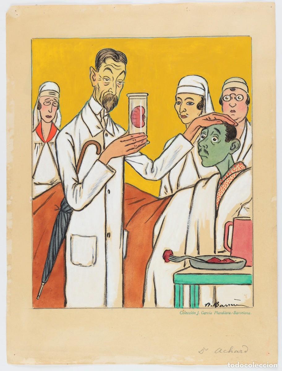 Arte: Dr. Carlos Achard profesor internista de la Facultad de medicina de Par&iacute;s. Dibujo original para la G