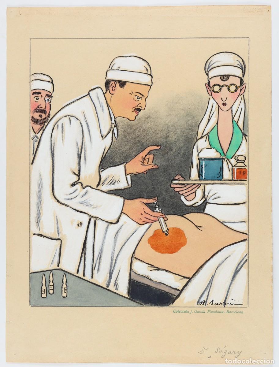 Arte: Dr. Alberto Sezary dermat&oacute;logo de los hospitales de Par&iacute;s. Dibujo original para la Galer&iacute;a de Figura