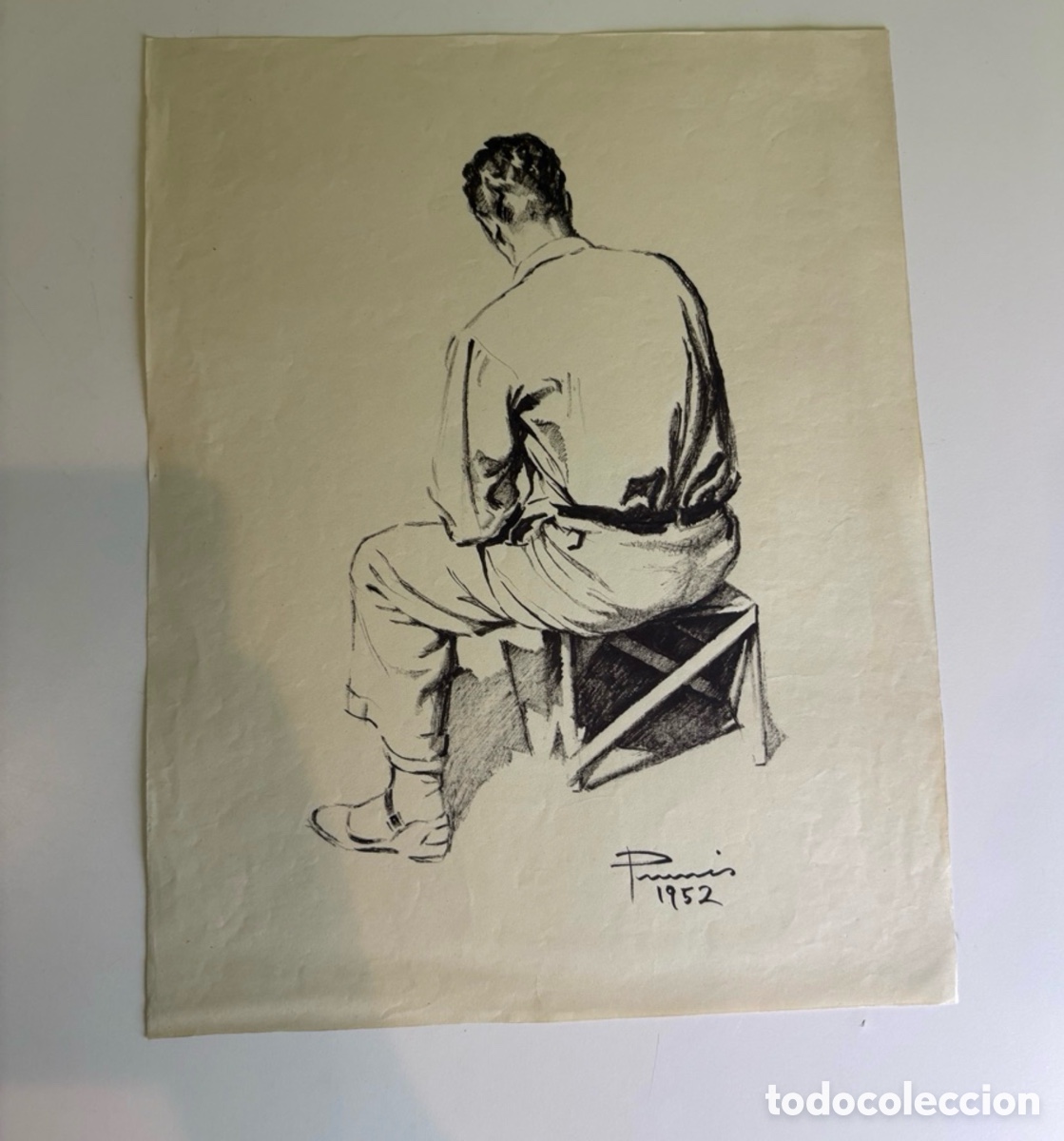 Art: Carles Prun&eacute;s (1937-2017) &ndash; Dibujo sobre papel firmado y fechado 1952