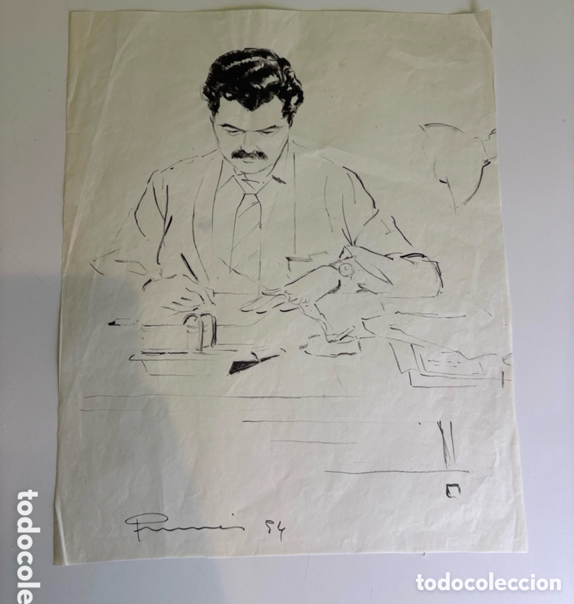 Art: Carles Prun&eacute;s (1937-2017) &ndash; Dibujo sobre papel, estudio de joven dibujando