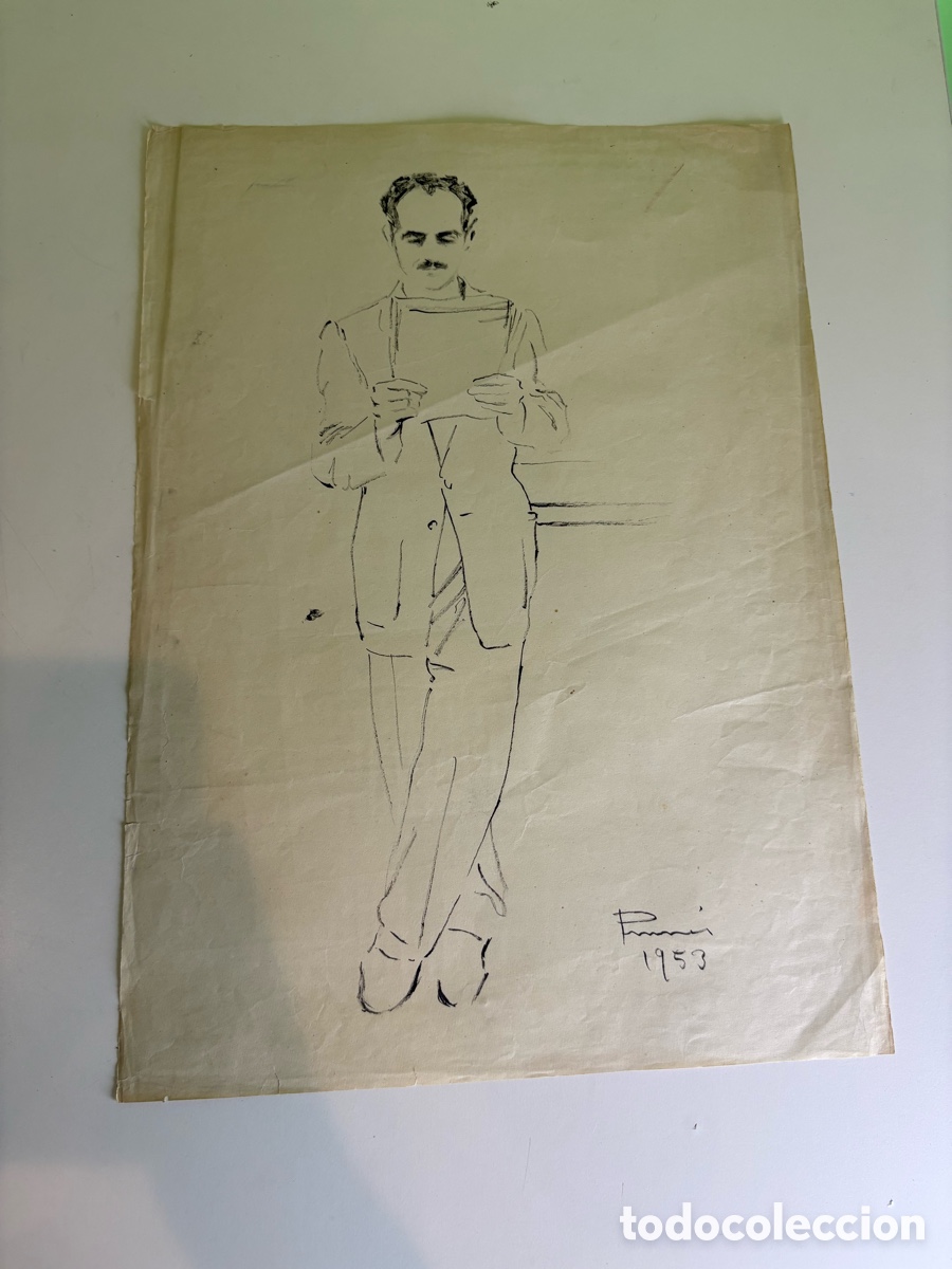 Art: Carles Prun&eacute;s (1937-2017) &ndash; Dibujo original sobre papel firmado y fechado 1953