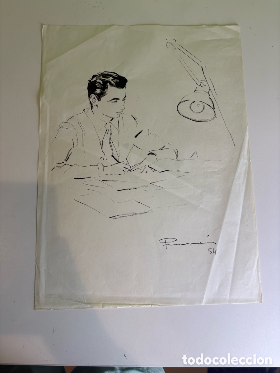 Art: Carles Prun&eacute;s (1937-2017) &ndash; Dibujo original sobre papel firmado y fechado 1954