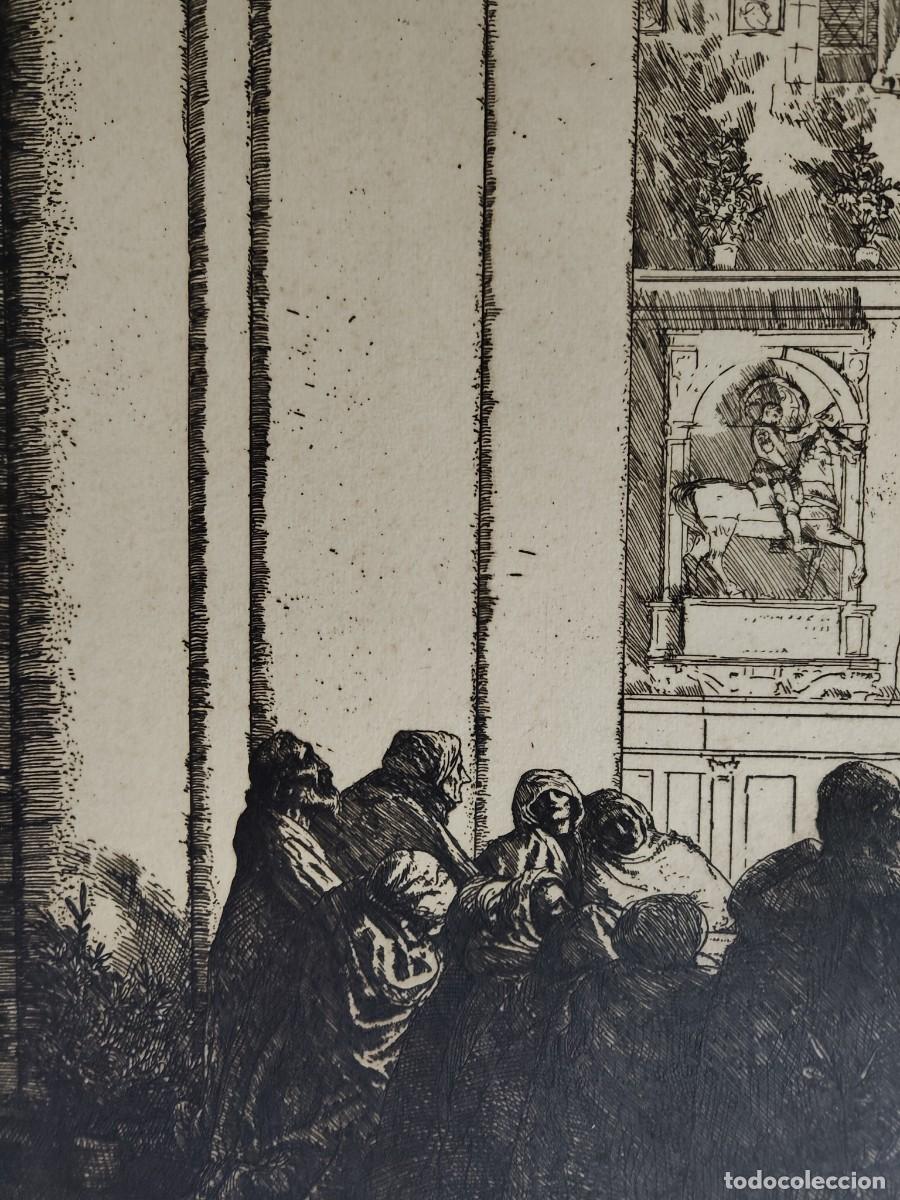 Arte: Sir Charles Holroyd (1861-1917). Misa de Medianoche en Venecia / aguafuerte / 1904