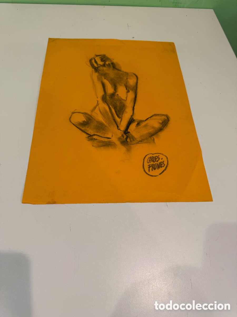 Arte: Carles Prun&eacute;s (1937-2017) &ndash; Dibujo original sobre papel. Desnudo femenino 30x40 cm