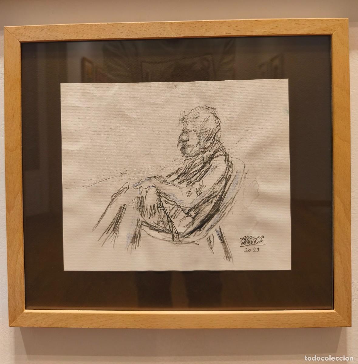 Arte: Dibujo original de &Aacute;lvaro de la Vega, firmado y enmarcado