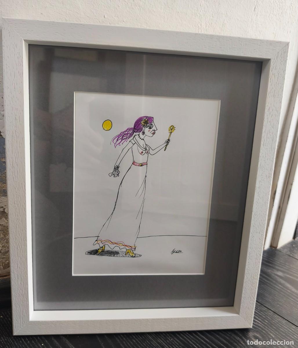 Arte: Dibujo original de Manuel Ayaso firmado y enmarcado