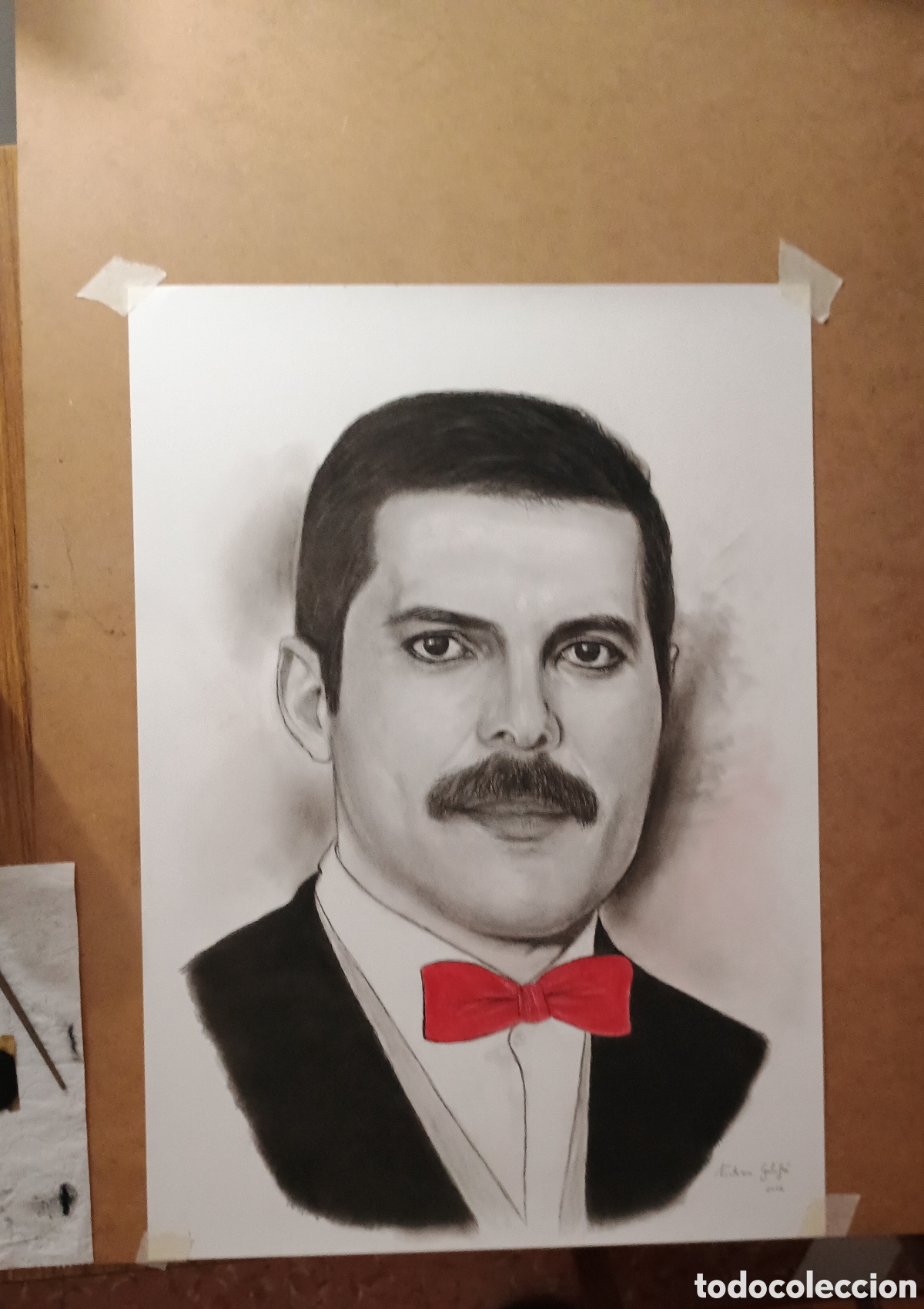 Arte: Retrato a carboncillo freddie mercury