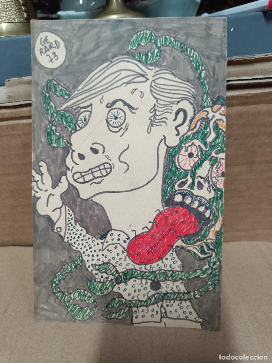 Arte: ANTIGUO DIBUJO PINTADO ORIGINAL ANTIFRANQUISTA , FIRMADO Y FECHADO GERARD 1973 -P25