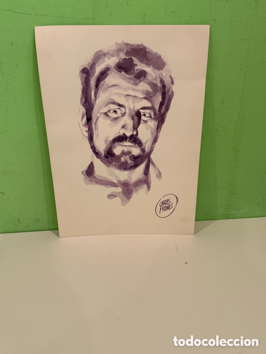Arte: Carles Prun&eacute;s (1937-2017) &ndash; Retrato expresionista original sobre papel firmado