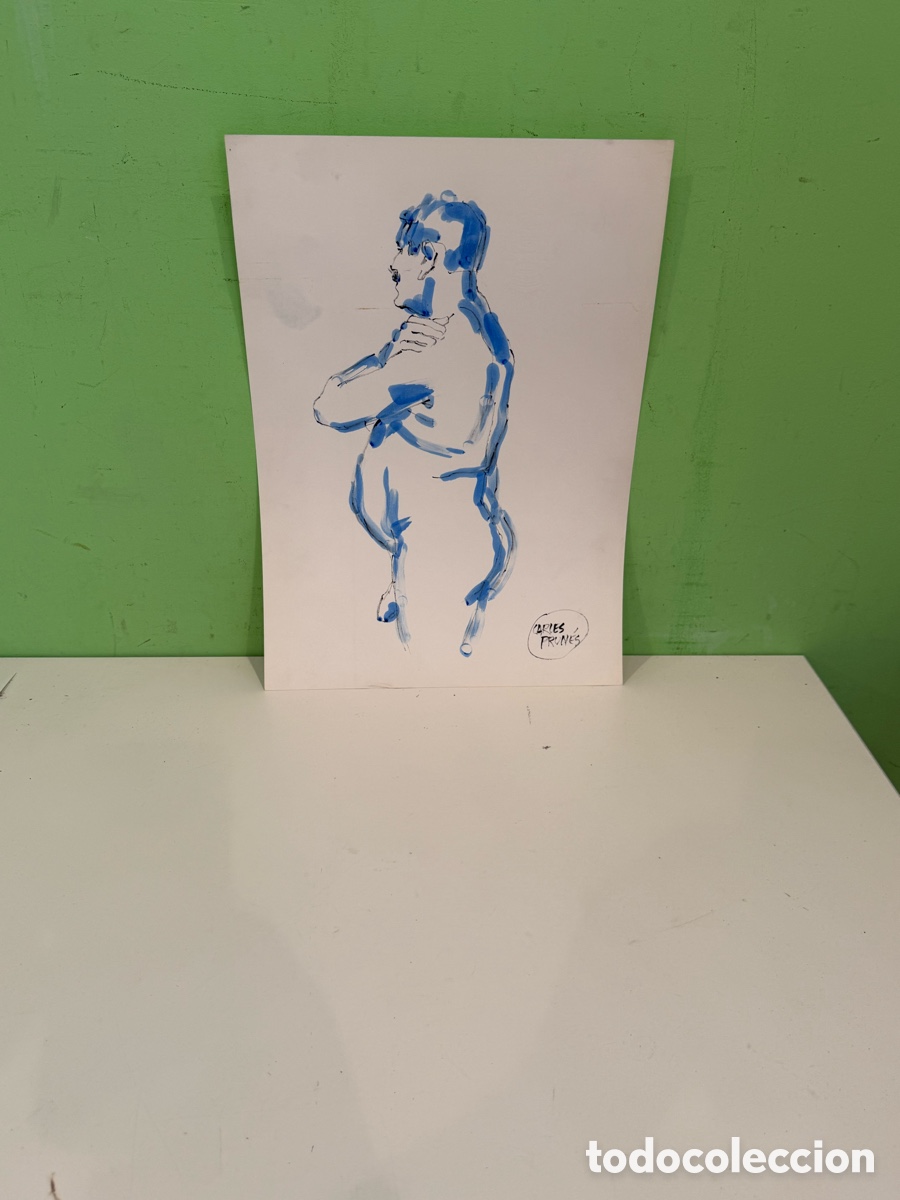 Arte: Carles Prun&eacute;s (1937-2017) &ndash; Acuarela original, desnudo femenino sobre papel firmado