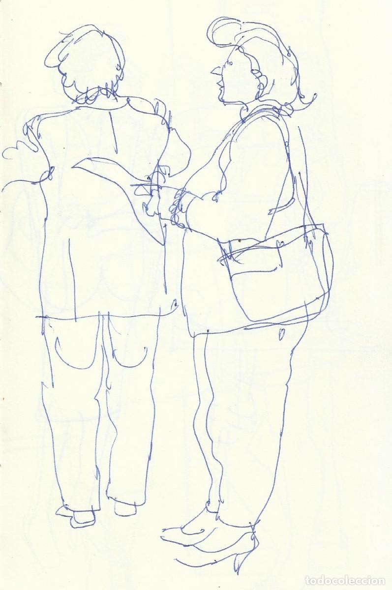 Arte: Carlos Enrique Lencinas G&oacute;mez. Tinta sobre papel. &rdquo;Apunte: Mujer y hombre&rdquo;. Sin firmar.